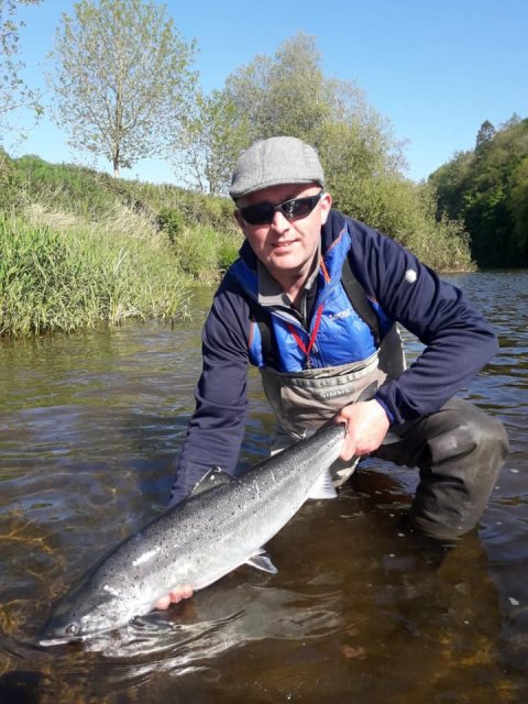 Brian Hennessy releases his salmon